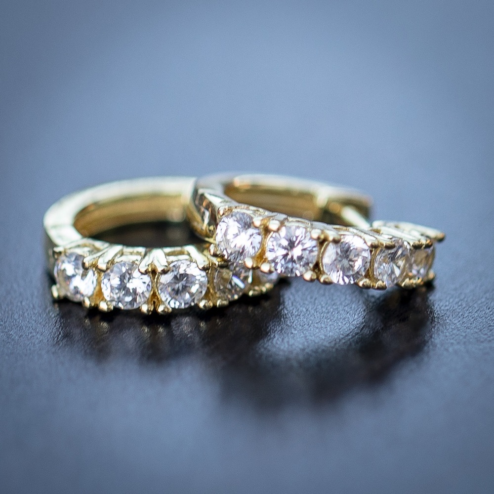 Men’s Gold Lab Diamond Hoop Earrings